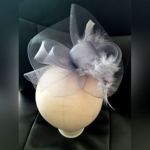 Gray Fascinator Headband Hat